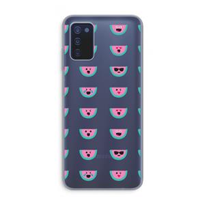 CaseCompany Smiley watermeloenprint: Samsung Galaxy A03s Transparant Hoesje