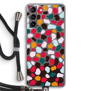 CaseCompany Colored Giraffe: Samsung Galaxy S21 Transparant Hoesje met koord