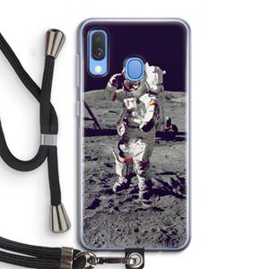 CaseCompany Spaceman: Samsung Galaxy A40 Transparant Hoesje met koord