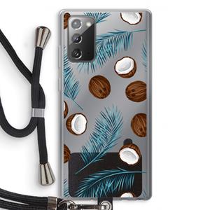CaseCompany Kokosnoot roze: Samsung Galaxy Note 20 / Note 20 5G Transparant Hoesje met koord