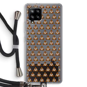 CaseCompany Poop emoji: Samsung Galaxy A42 5G Transparant Hoesje met koord