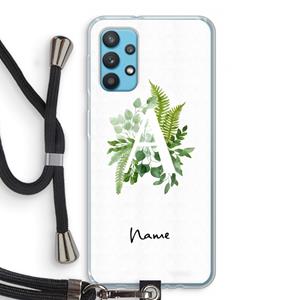 CaseCompany Green Brush: Samsung Galaxy A32 4G Transparant Hoesje met koord