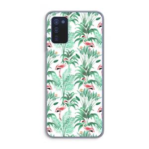 CaseCompany Flamingo bladeren: Samsung Galaxy A03s Transparant Hoesje