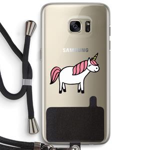 CaseCompany Eenhoorn: Samsung Galaxy S7 Edge Transparant Hoesje met koord