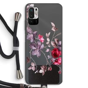 CaseCompany Mooie bloemen: Xiaomi Redmi Note 10 5G Transparant Hoesje met koord