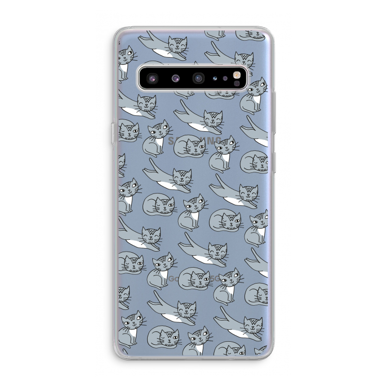 CaseCompany Poezen: Samsung Galaxy S10 5G Transparant Hoesje