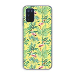 CaseCompany Flamingo party: Samsung Galaxy A03s Transparant Hoesje