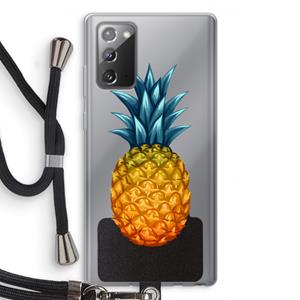 CaseCompany Grote ananas: Samsung Galaxy Note 20 / Note 20 5G Transparant Hoesje met koord