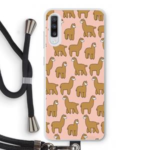 CaseCompany Alpacas: Samsung Galaxy A70 Transparant Hoesje met koord
