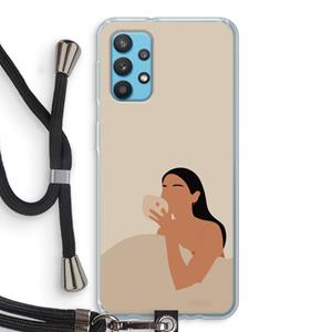 CaseCompany Fresh coffee: Samsung Galaxy A32 4G Transparant Hoesje met koord