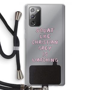 CaseCompany Christian Grey: Samsung Galaxy Note 20 / Note 20 5G Transparant Hoesje met koord