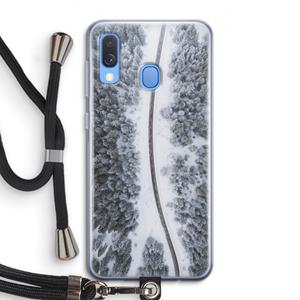 CaseCompany Snøfall: Samsung Galaxy A40 Transparant Hoesje met koord