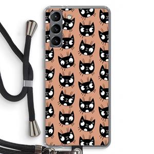 CaseCompany Kat: Samsung Galaxy S21 Transparant Hoesje met koord