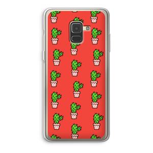 CaseCompany Mini cactus: Samsung Galaxy A8 (2018) Transparant Hoesje