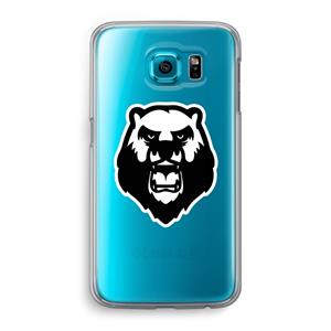 CaseCompany Angry Bear (white): Samsung Galaxy S6 Transparant Hoesje