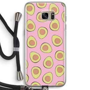 CaseCompany Dancing avocados: Samsung Galaxy S7 Edge Transparant Hoesje met koord