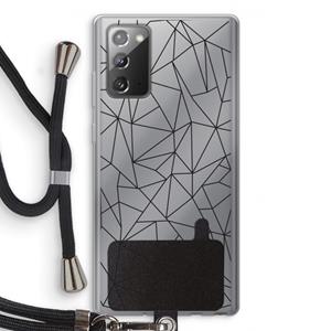 CaseCompany Geometrische lijnen zwart: Samsung Galaxy Note 20 / Note 20 5G Transparant Hoesje met koord