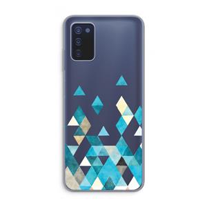 CaseCompany Gekleurde driehoekjes blauw: Samsung Galaxy A03s Transparant Hoesje