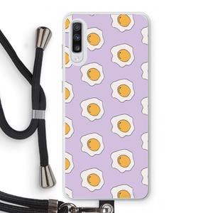 CaseCompany Bacon to my eggs #1: Samsung Galaxy A70 Transparant Hoesje met koord