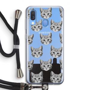 CaseCompany Kitten: Samsung Galaxy A40 Transparant Hoesje met koord