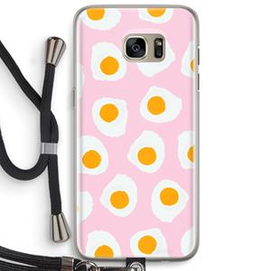 CaseCompany Dancing eggs: Samsung Galaxy S7 Edge Transparant Hoesje met koord