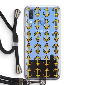 CaseCompany Musketon Anchor: Samsung Galaxy A40 Transparant Hoesje met koord