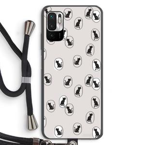 CaseCompany Miauw: Xiaomi Redmi Note 10 5G Transparant Hoesje met koord