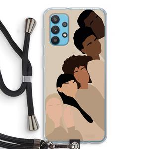 CaseCompany Sweet creatures: Samsung Galaxy A32 4G Transparant Hoesje met koord