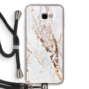 CaseCompany Goud marmer: Samsung Galaxy J4 Plus Transparant Hoesje met koord