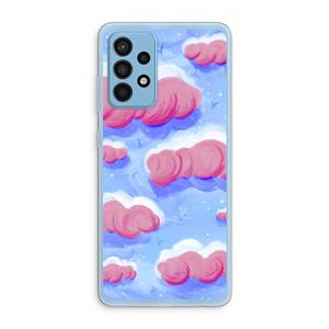 CaseCompany Roze wolken met vogels: Samsung Galaxy A52 Transparant Hoesje