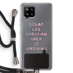 CaseCompany Christian Grey: Samsung Galaxy A42 5G Transparant Hoesje met koord