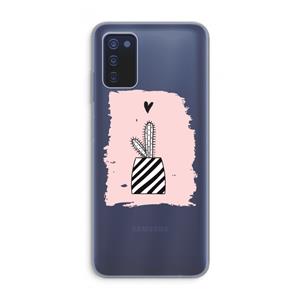 CaseCompany Zwart-wit cactus: Samsung Galaxy A03s Transparant Hoesje