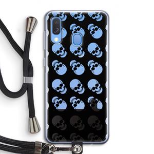 CaseCompany Musketon Skulls: Samsung Galaxy A40 Transparant Hoesje met koord