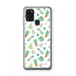 CaseCompany Ananas bladeren: Samsung Galaxy A21s Transparant Hoesje
