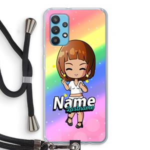 CaseCompany Chibi Maker vrouw: Samsung Galaxy A32 4G Transparant Hoesje met koord