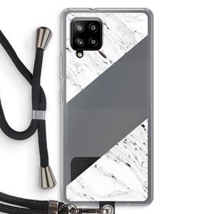 CaseCompany Biggest stripe: Samsung Galaxy A42 5G Transparant Hoesje met koord