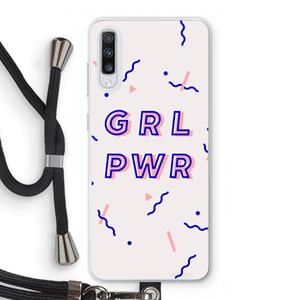 CaseCompany GRL PWR: Samsung Galaxy A70 Transparant Hoesje met koord