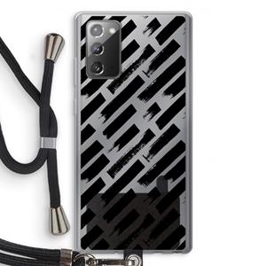 CaseCompany Zwarte vegen: Samsung Galaxy Note 20 / Note 20 5G Transparant Hoesje met koord