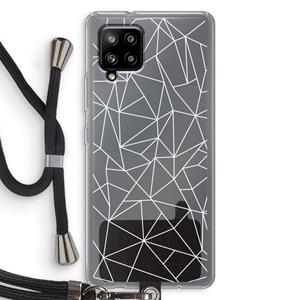 CaseCompany Geometrische lijnen wit: Samsung Galaxy A42 5G Transparant Hoesje met koord
