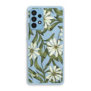 CaseCompany Wit bloemenpatroon: Samsung Galaxy A52 Transparant Hoesje