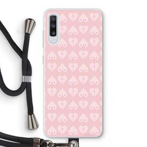 CaseCompany Ass 'n Titties: Samsung Galaxy A70 Transparant Hoesje met koord