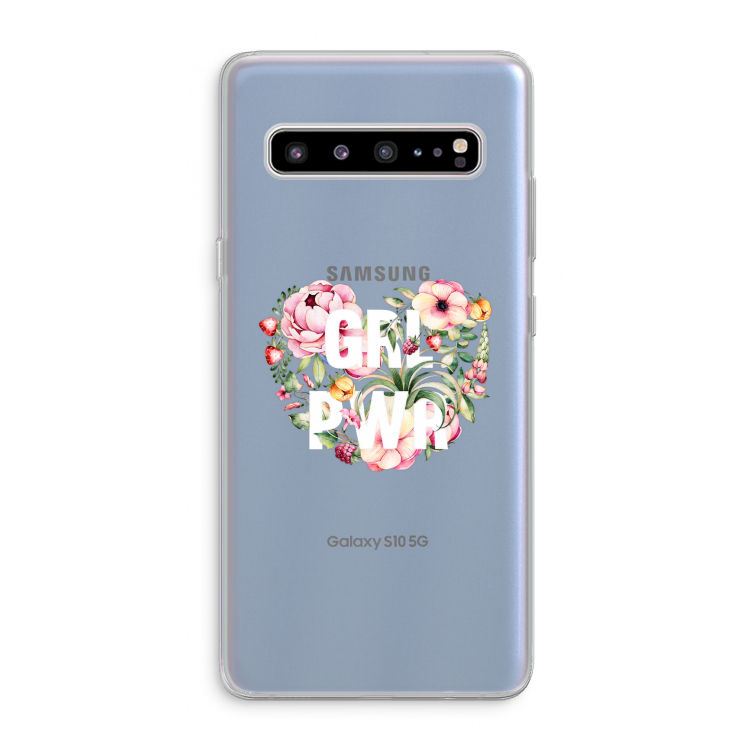 CaseCompany GRL PWR Flower: Samsung Galaxy S10 5G Transparant Hoesje