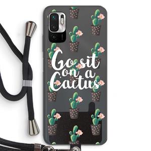 CaseCompany Cactus quote: Xiaomi Redmi Note 10 5G Transparant Hoesje met koord