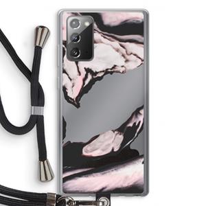 CaseCompany Roze stroom: Samsung Galaxy Note 20 / Note 20 5G Transparant Hoesje met koord