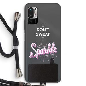 CaseCompany Sparkle quote: Xiaomi Redmi Note 10 5G Transparant Hoesje met koord