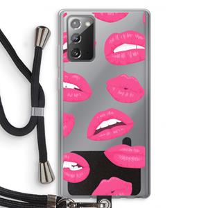 CaseCompany Bite my lip: Samsung Galaxy Note 20 / Note 20 5G Transparant Hoesje met koord
