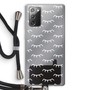 CaseCompany Wimpers: Samsung Galaxy Note 20 / Note 20 5G Transparant Hoesje met koord