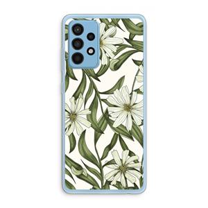 CaseCompany Wit bloemenpatroon: Samsung Galaxy A52 Transparant Hoesje