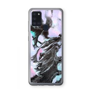 CaseCompany Pastel zwart: Samsung Galaxy A21s Transparant Hoesje