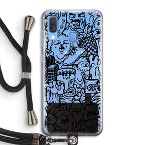 CaseCompany Vexx Black Mixtape: Samsung Galaxy A40 Transparant Hoesje met koord